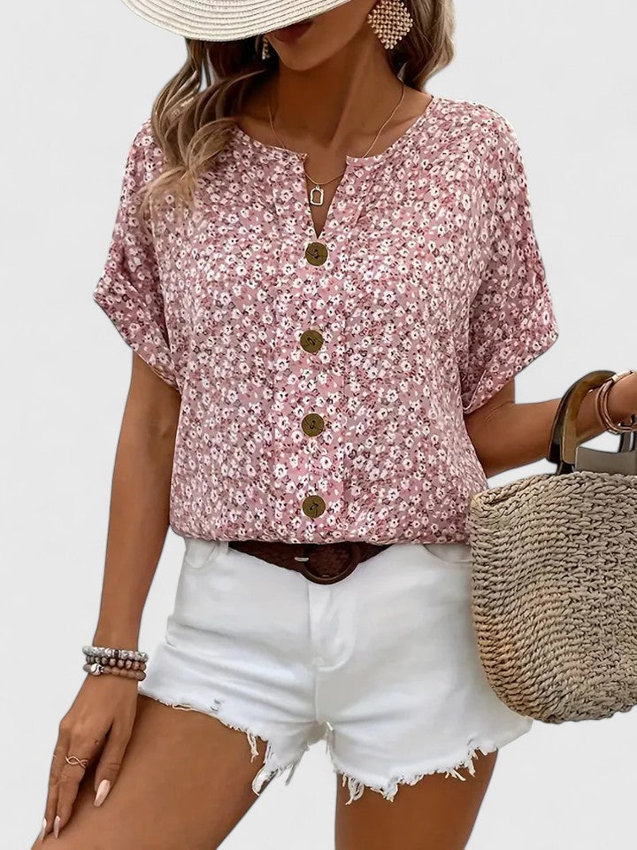Sabine - Elegant blomsterprintet sommertop