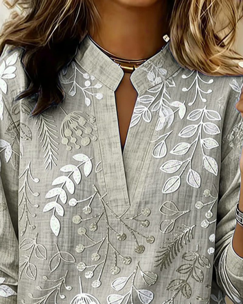 Brielle | Soft-Touch Floral V-Neck Blouse