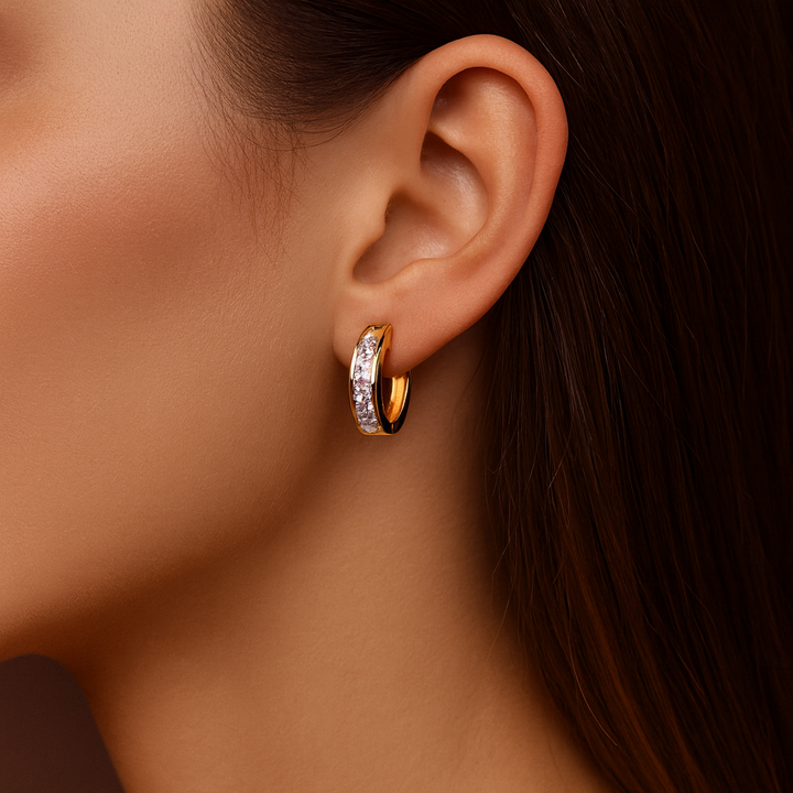 Paolina – Pendientes elegantes de oro y cristal