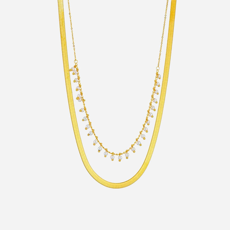 Marizanne | Luxe Slange Choker & Perlesmykkesæt 18K Guld