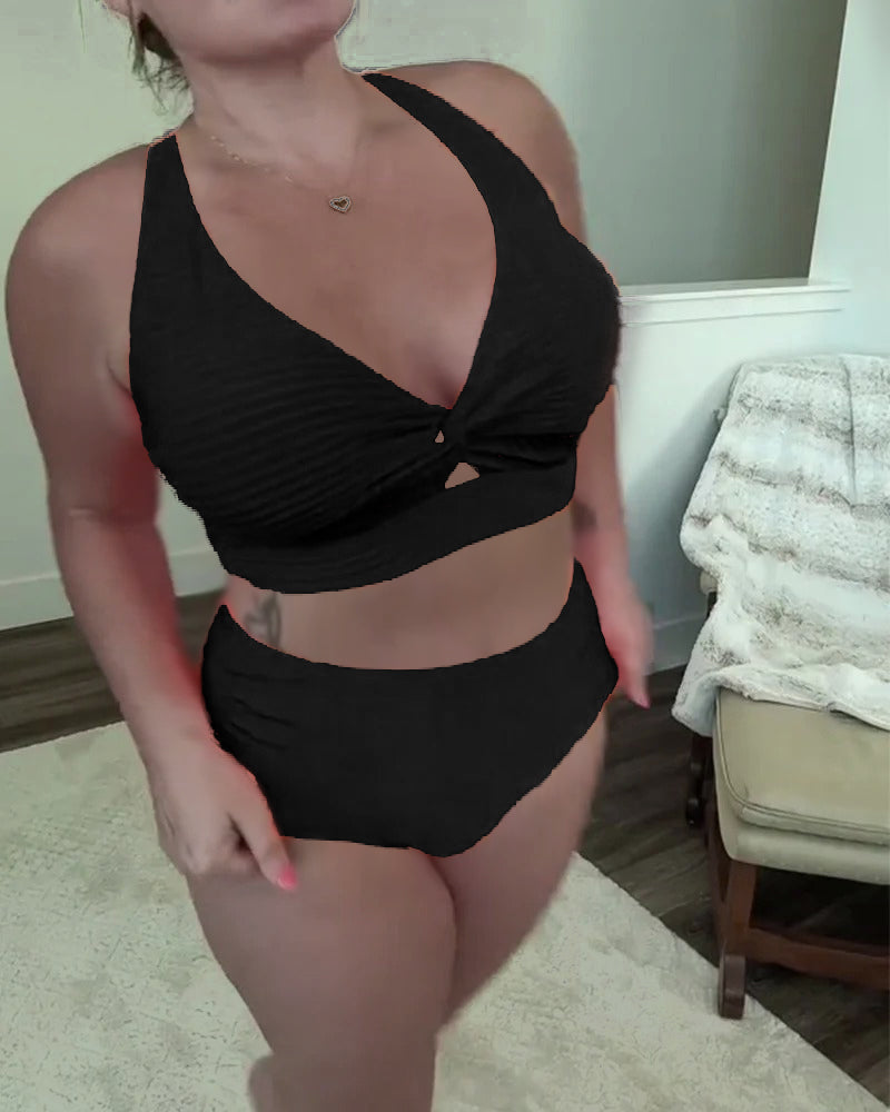Ria | Ensfarvet trekantsbikini
