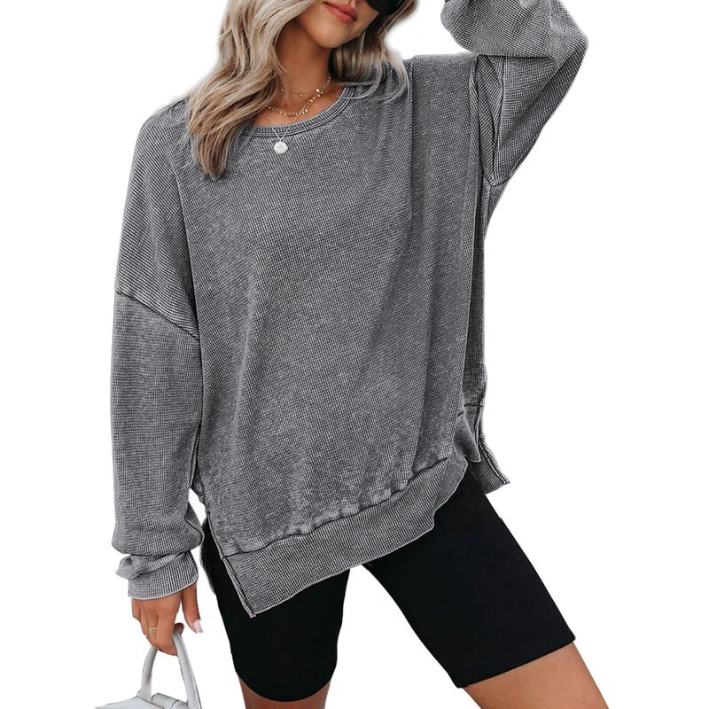 THALIENE™ - Moletom Casual Oversized com Gola Careca e Mangas Longas