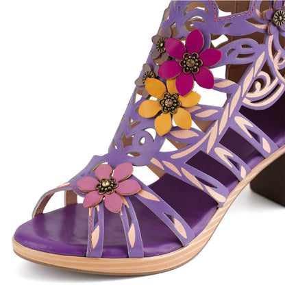 Blooming Vine Romantic Cutout Sandals