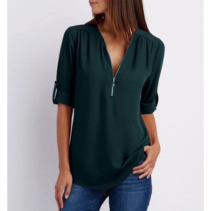 Gwen | Schicke Reißverschluss-Bluse