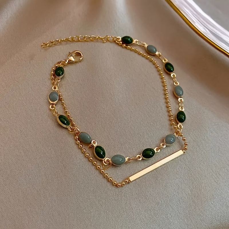 Pulsera doble Olivia Moss | Dorado