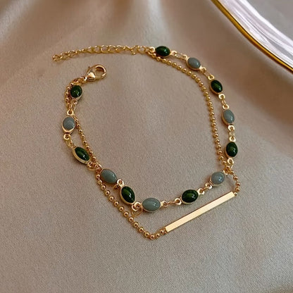 Pulsera doble Olivia Moss | Dorado
