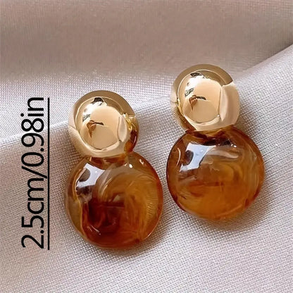 Brincos pendentes Aurélie Amber | Dourado