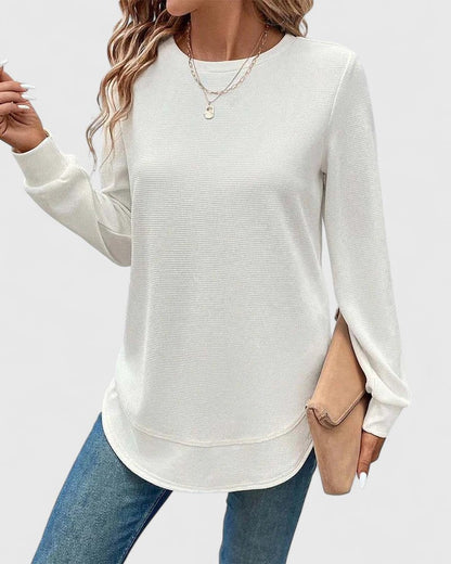 Nadyalyn | Elegantes Langarmshirt mit Rundhalsausschnitt