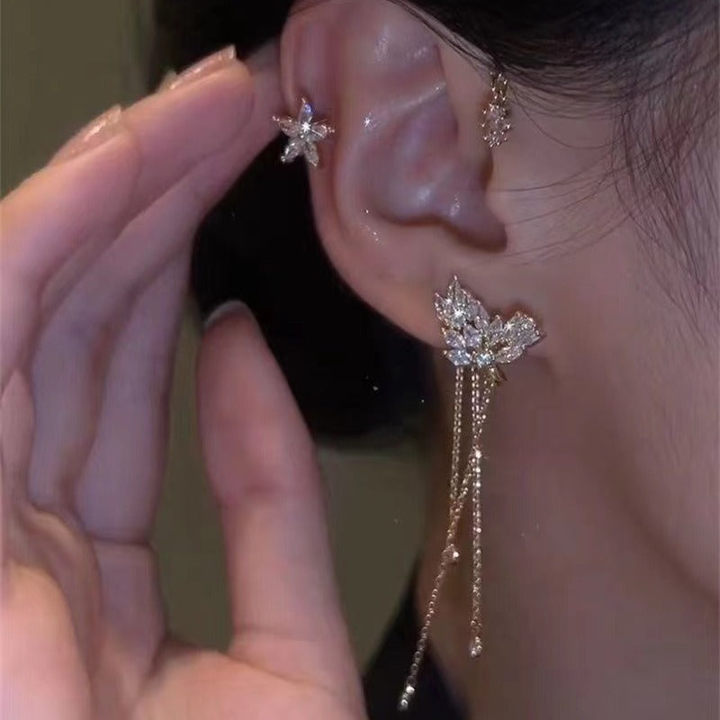 Mariposa - Zirconia Butterfly Drop Earrings