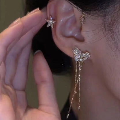 Mariposa - Zirconia Butterfly Drop Earrings