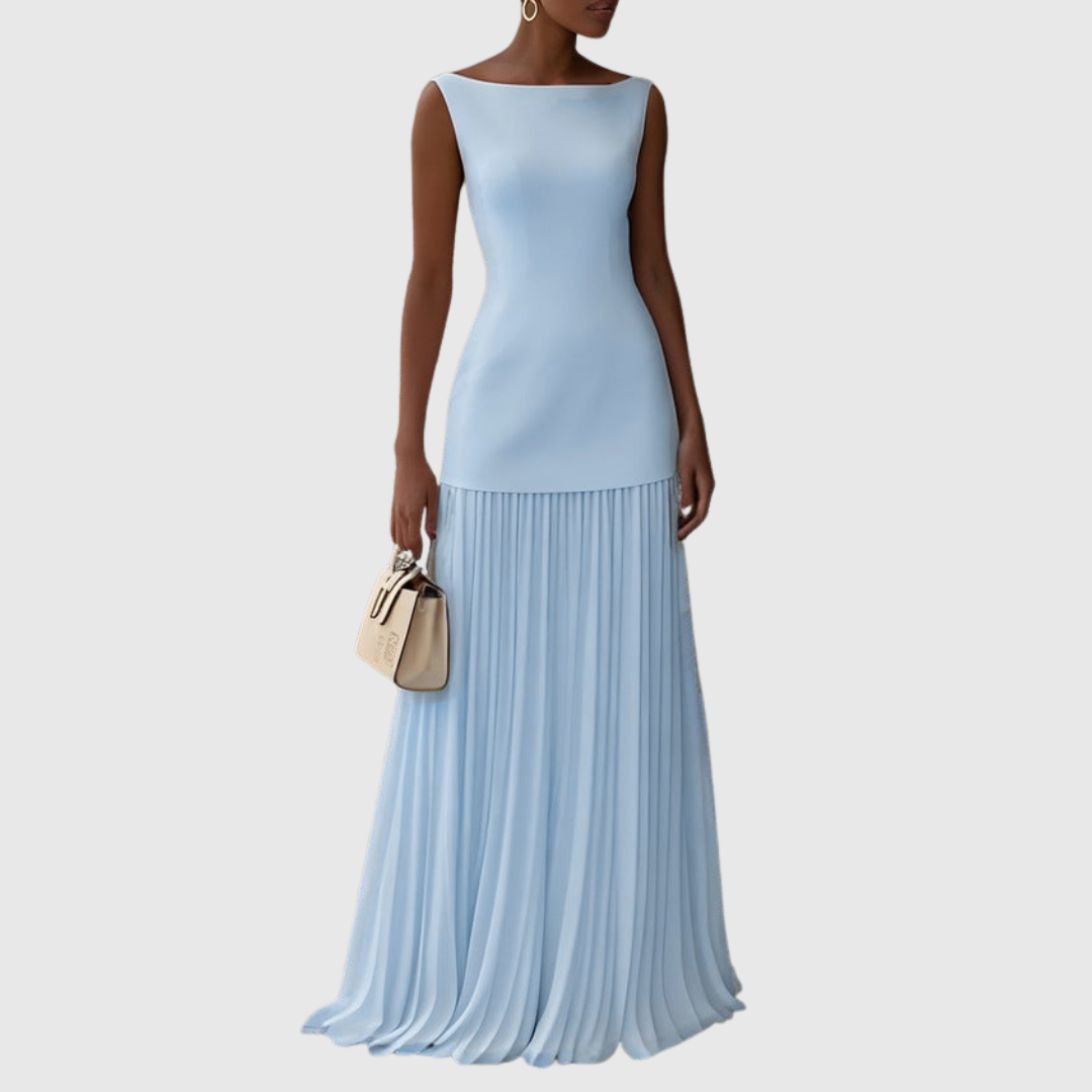 CORALIE | PLEATED MAXI DRESS