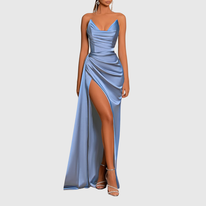 EVADNE | FLYDENDE SATIN MAXIKJOLE