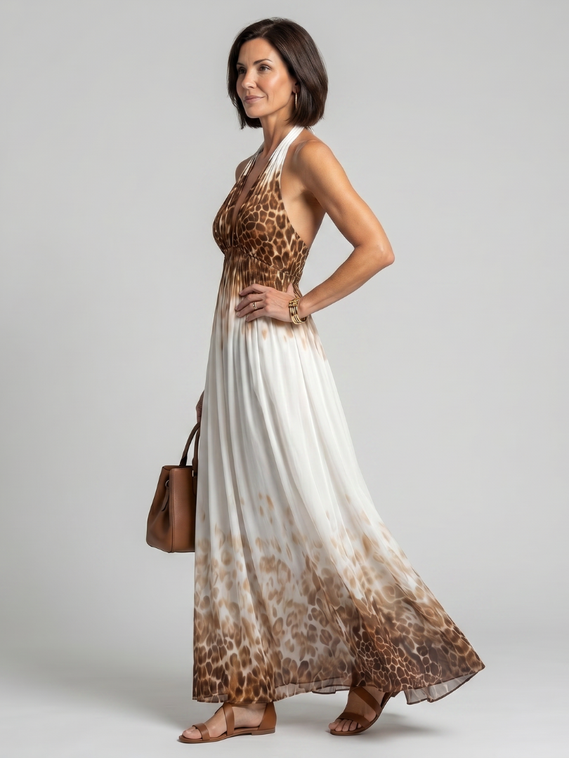 Orlune | Plissiertes weißes Midikleid