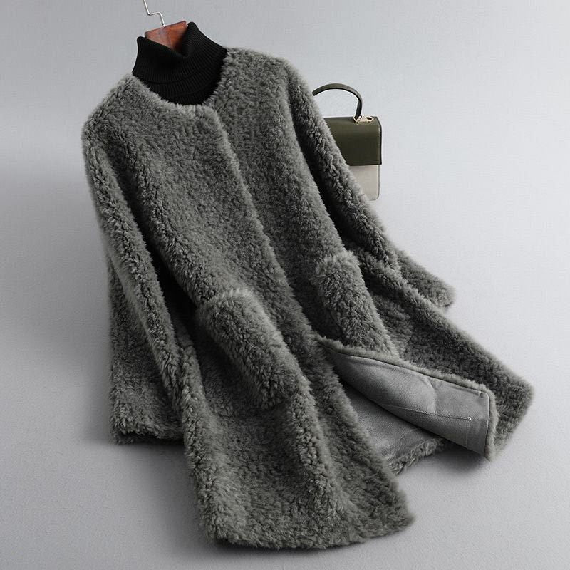 Cecille – Teddyfrakke i ægte lammeskind med shearling