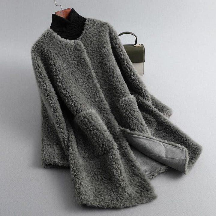 Cecille – Teddyfrakke i ægte lammeskind med shearling