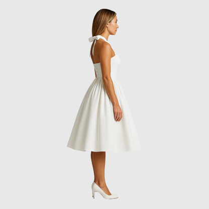 VERITY | Vintageinspireret halterneck midi-kjole