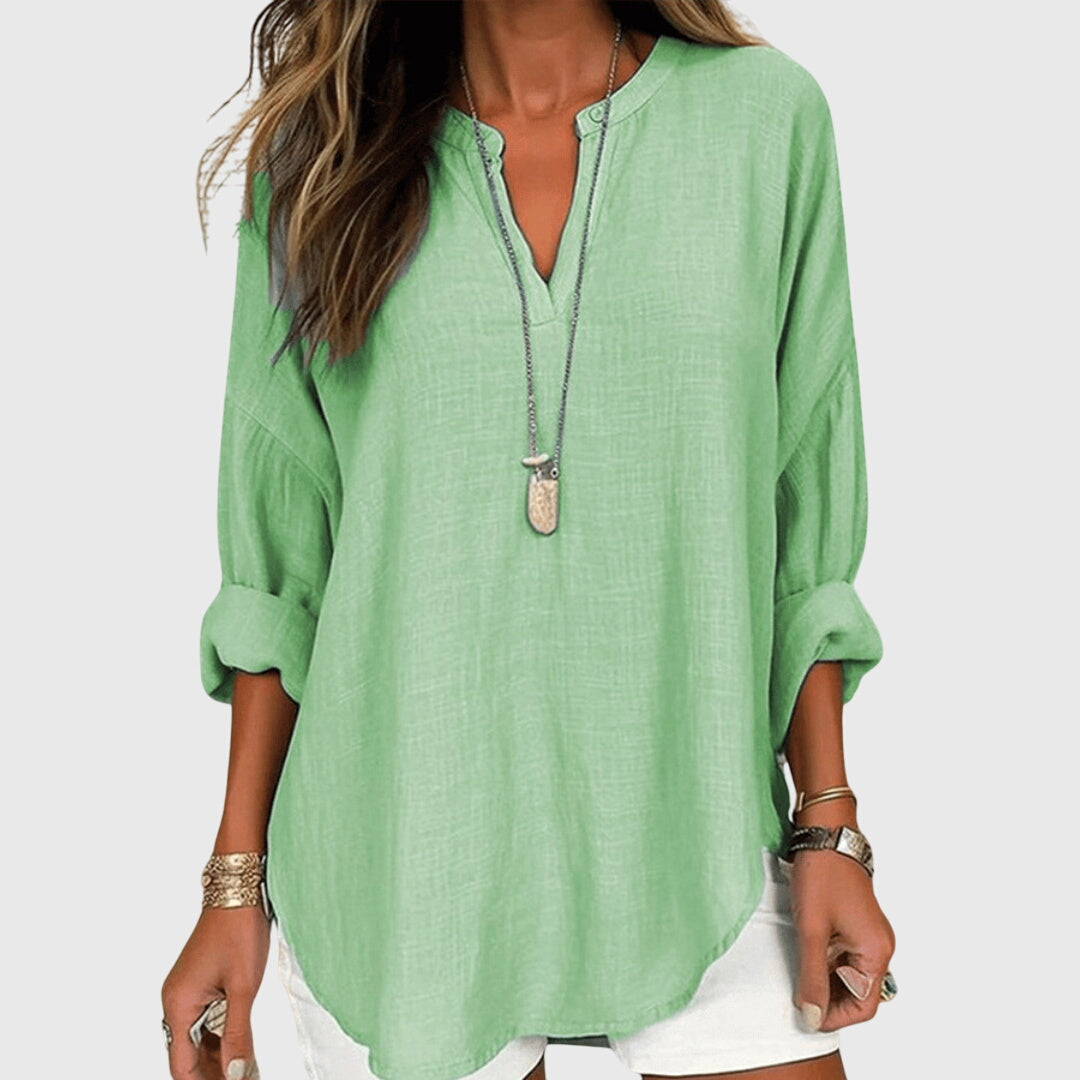 Lenara™ | Camisa de Praia Elegante e Fluida