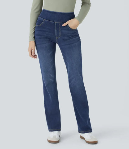 Vaqueros informales de corte bootcut, de talle alto, con bolsillos y lavado Premium Wash™