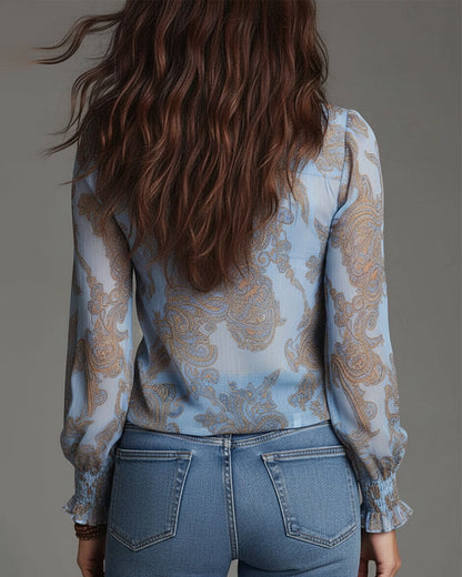 Norina | Soft-Touch V-Neck Ruffle Blouse