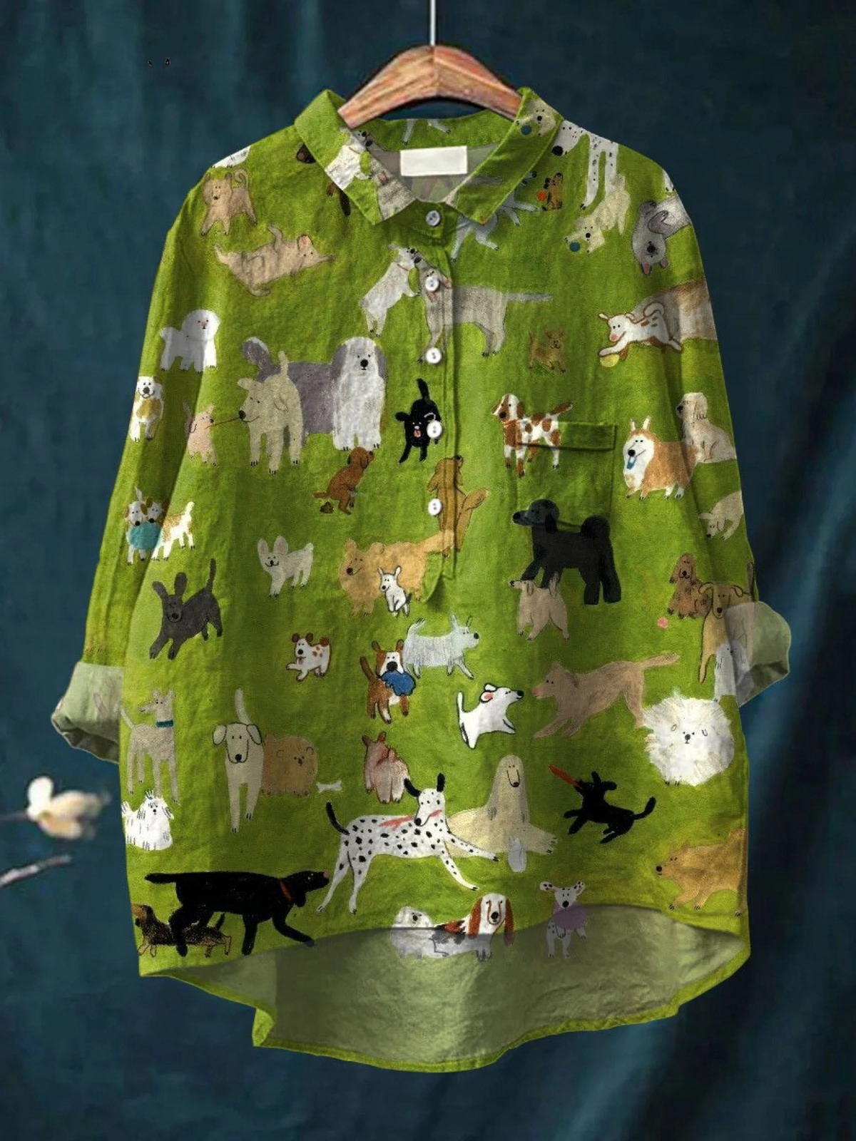 Bonnie | Camisa casual para mujer con arte de perro lindo