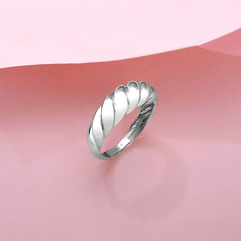 Croissant-Ring | Weißgold