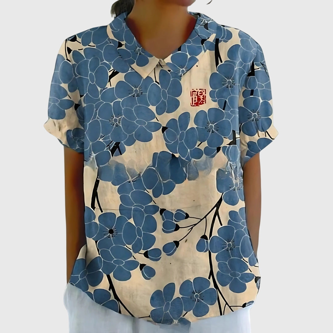 Jenna™ | Blomstret Bluse