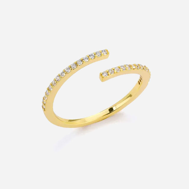 Eliandrea | Anillo clásico de circonia en oro de 18K