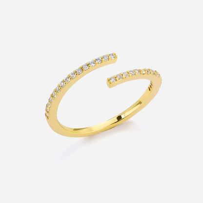 Eliandrea | Anillo clásico de circonia en oro de 18K