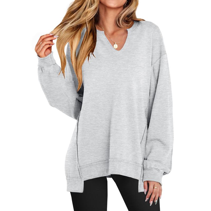LOREN™ - Damen Oversized V-Ausschnitt Sweatshirt-Tunika für den Winter
