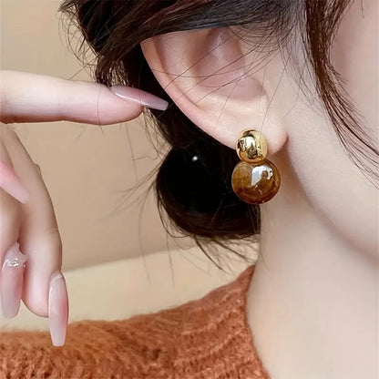 Brincos pendentes Aurélie Amber | Dourado