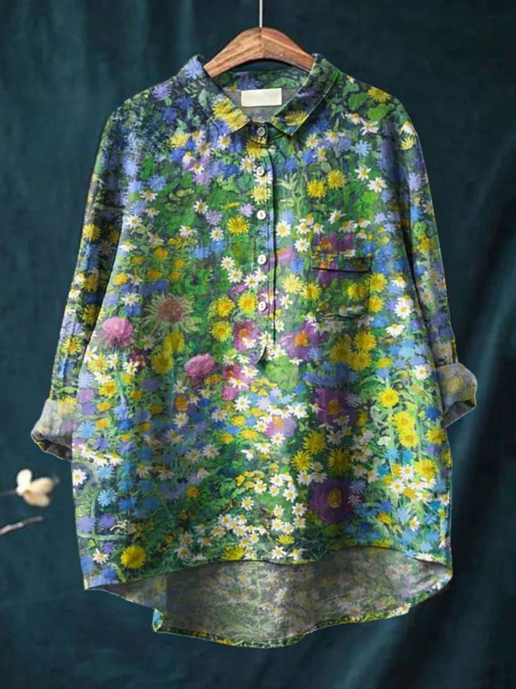 Grace | Camisa Estampada com Flores de Jardim