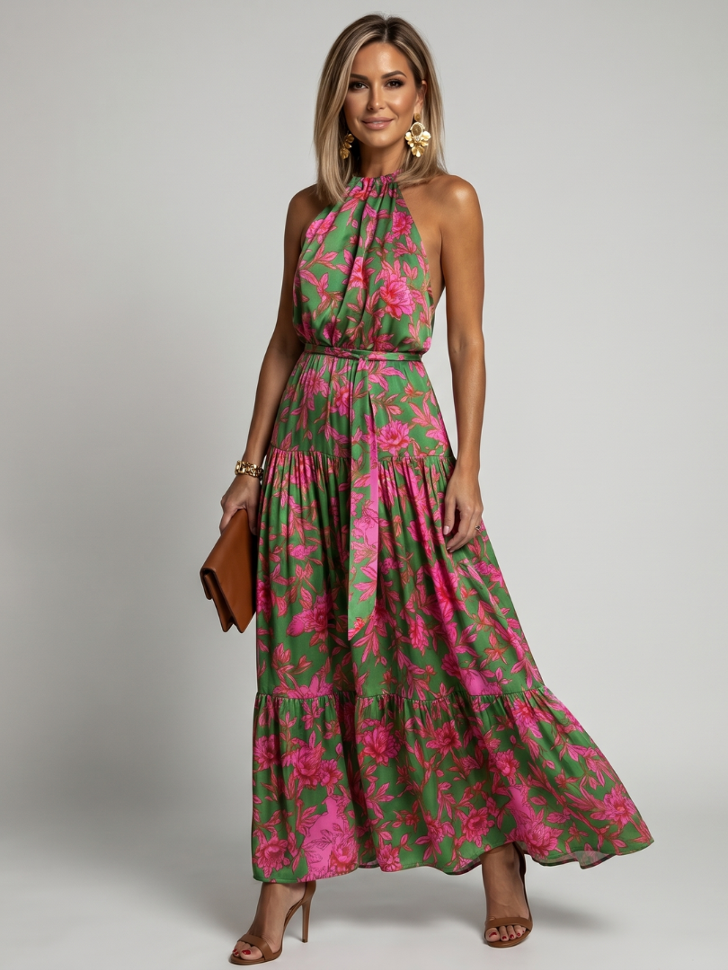 Rowen | Draperet halter midi-kjole