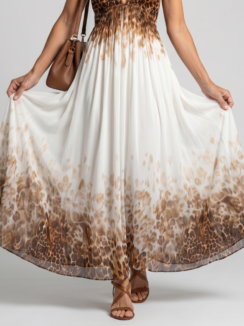 Orlune | Plissiertes weißes Midikleid