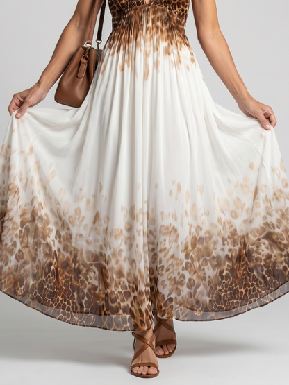 Orlune | Plissiertes weißes Midikleid