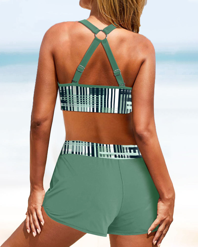 Janette | Højttaljet ribstrikket bikini