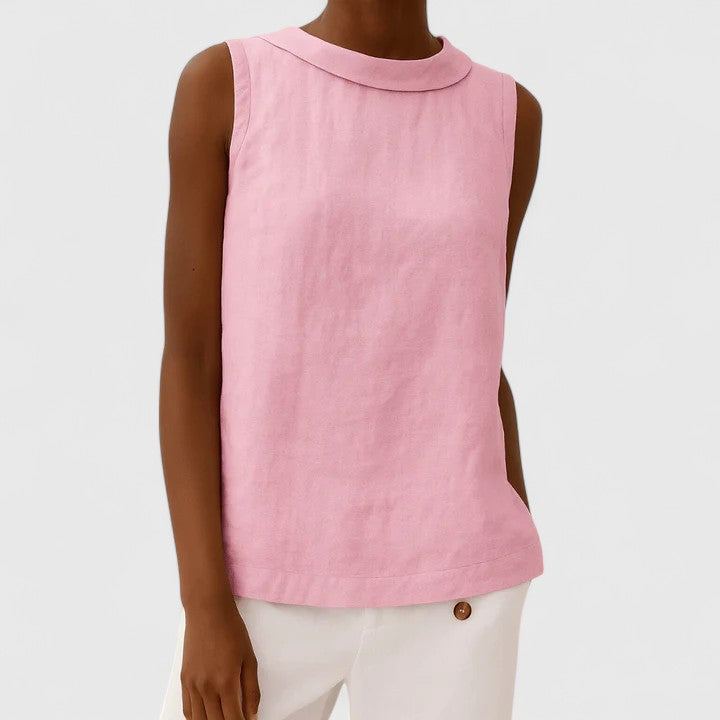 Anastine | Elegant top med rullekrave