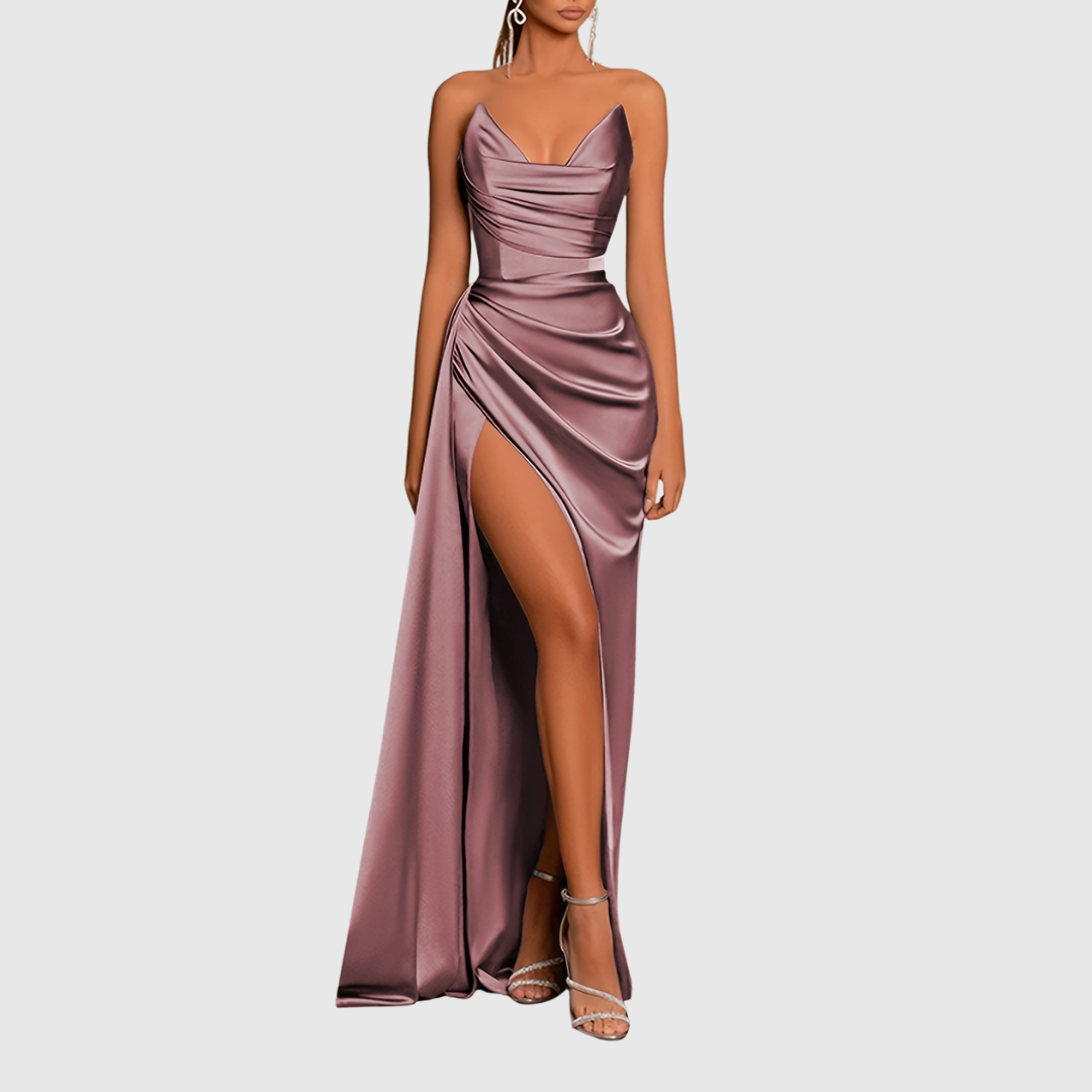 EVADNE | FLYDENDE SATIN MAXIKJOLE