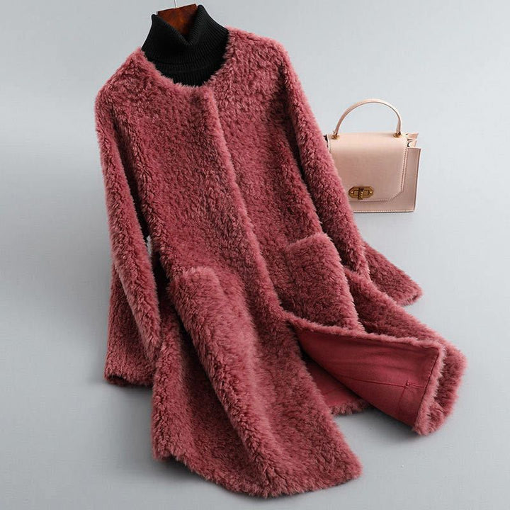 Cecille – Teddyfrakke i ægte lammeskind med shearling