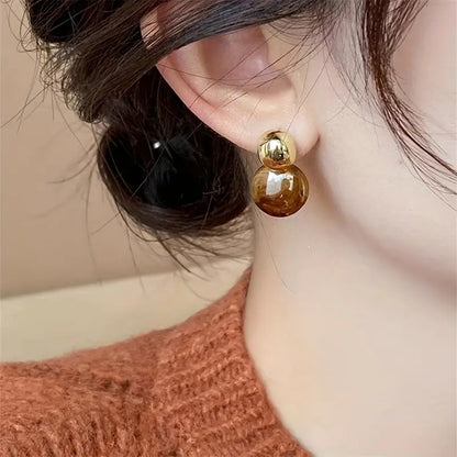 Brincos pendentes Aurélie Amber | Dourado