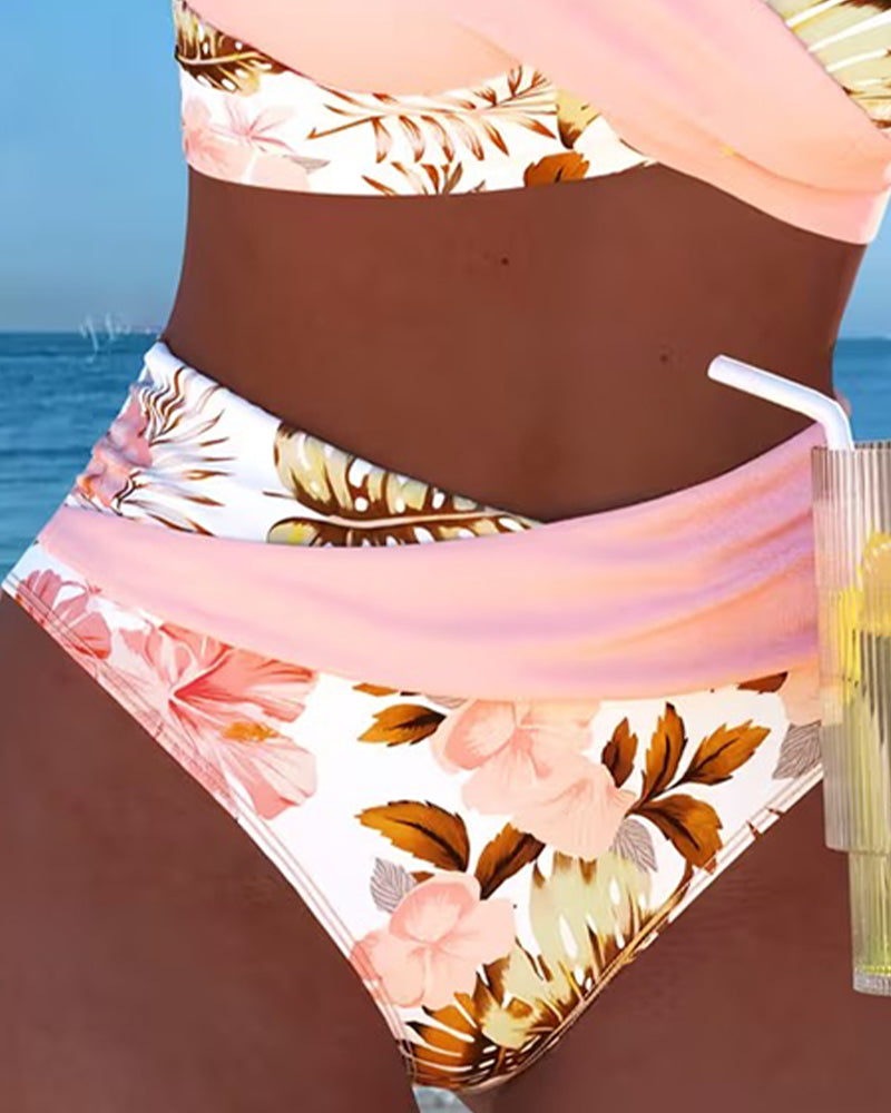 Violeta | Bikini con Estampado Floral en Contraste y Recorte