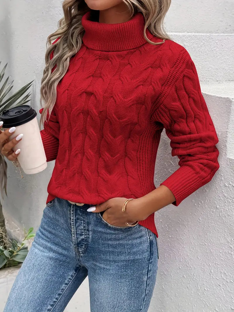 ENA™ - Suéter acogedor de cuello alto