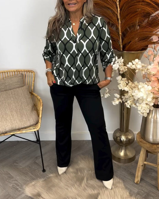 Janny™ | Legere Bluse mit langen Ärmeln und elegantem Muster