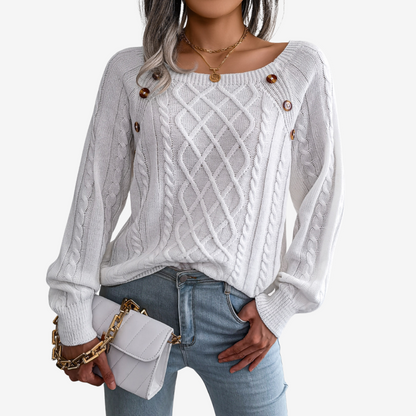 Meli™ sweater med knappedetalje