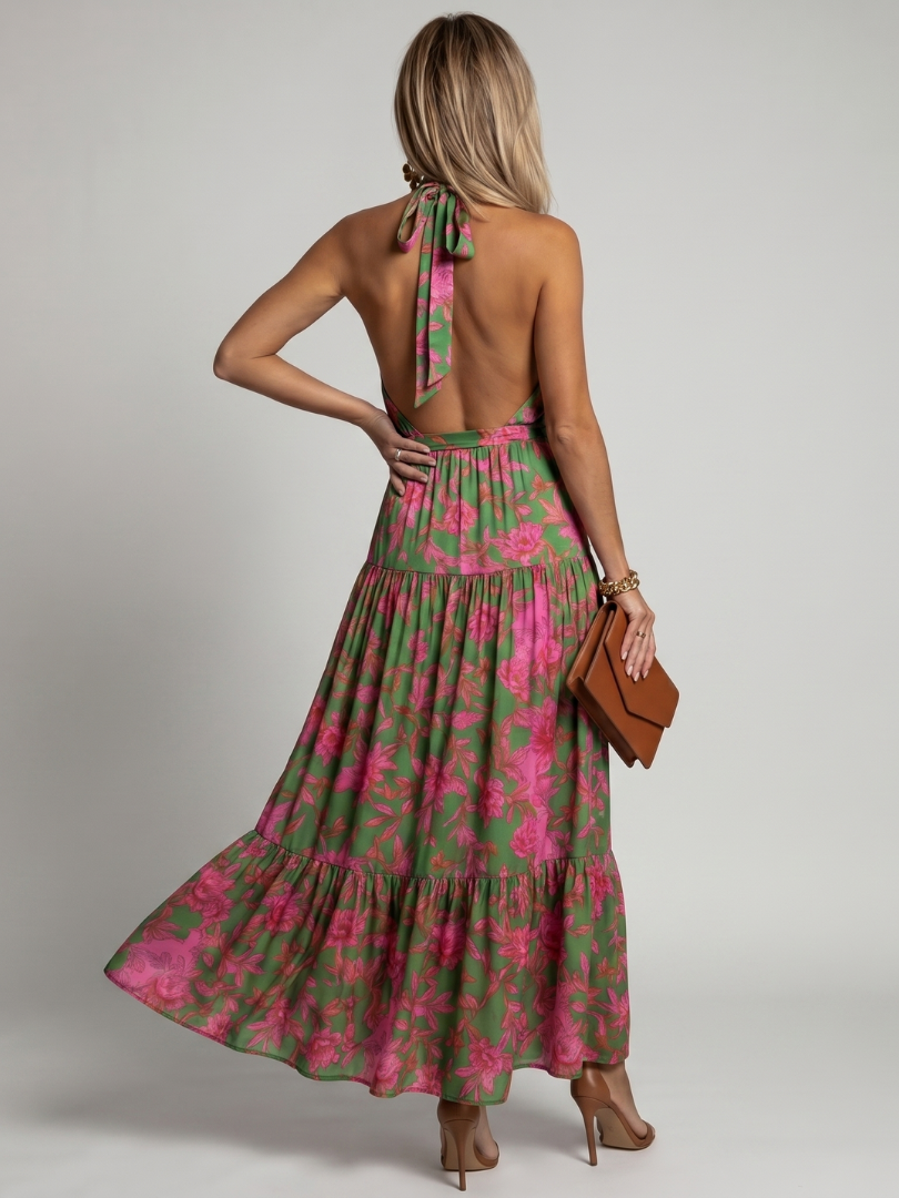 Rowen | Draperet halter midi-kjole