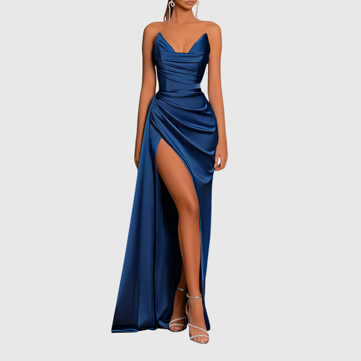 EVADNE | FLYDENDE SATIN MAXIKJOLE