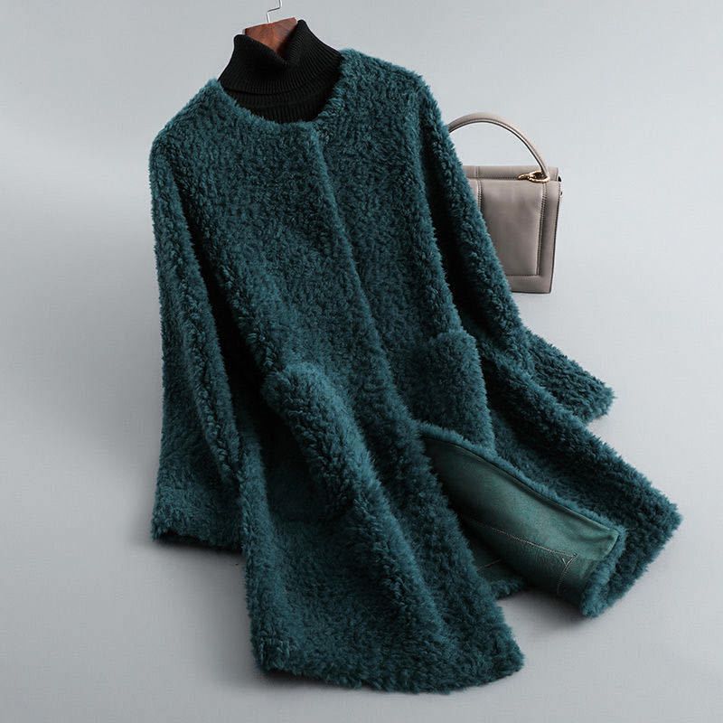 Cecille – Teddyfrakke i ægte lammeskind med shearling
