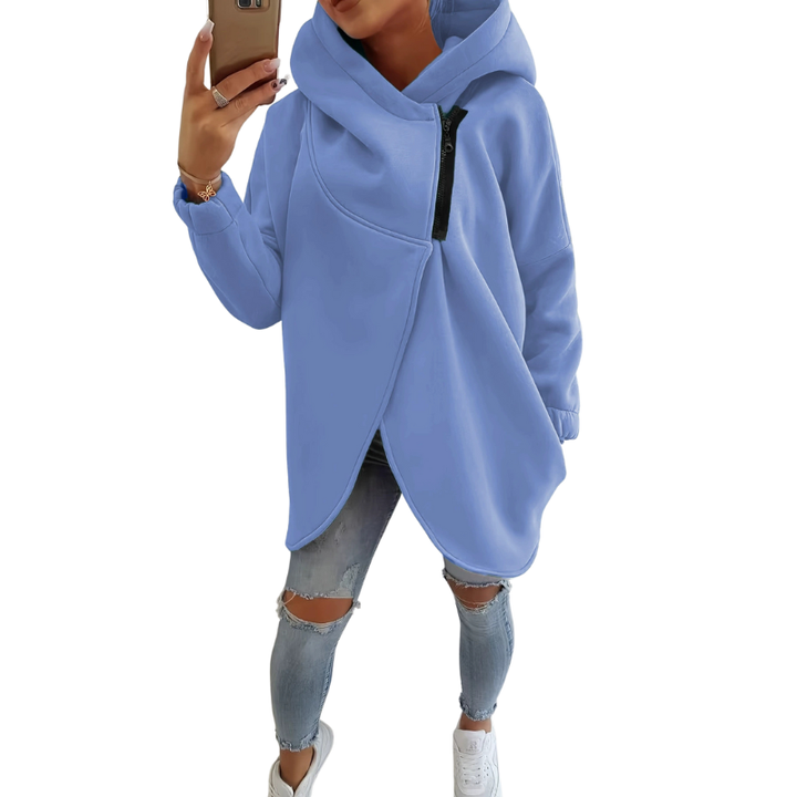 VANIA™ - Plus Size Halv-lynlås Pullover Hættetrøje