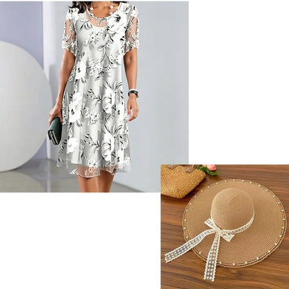 Bianca | Elegant Floral Print Chiffon Dress