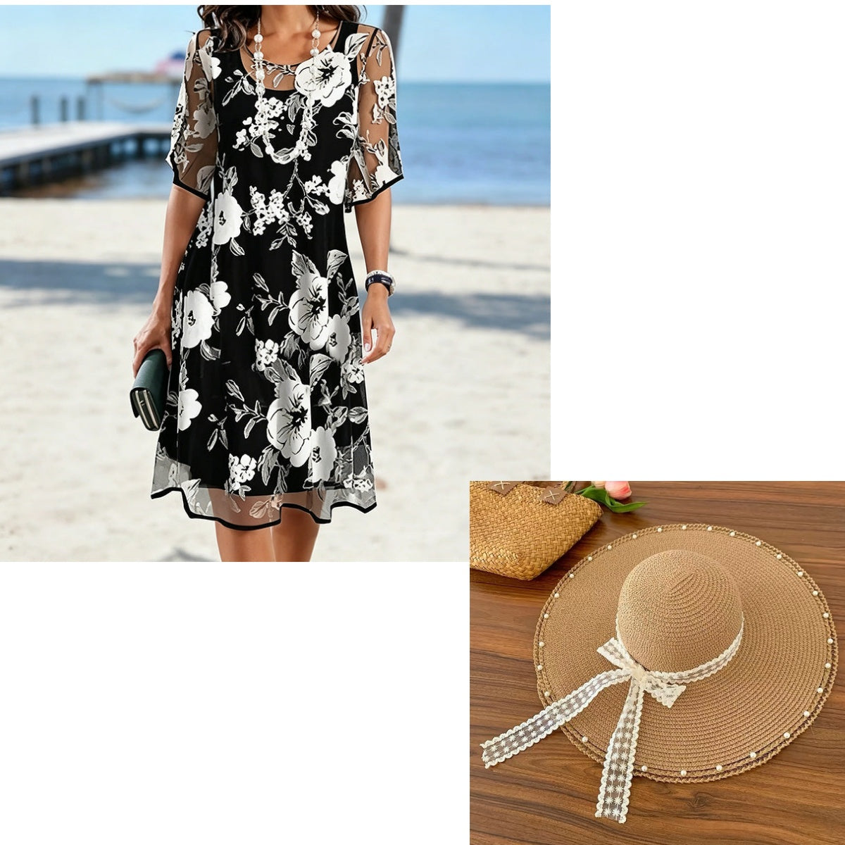 Bianca | Elegant Floral Print Chiffon Dress