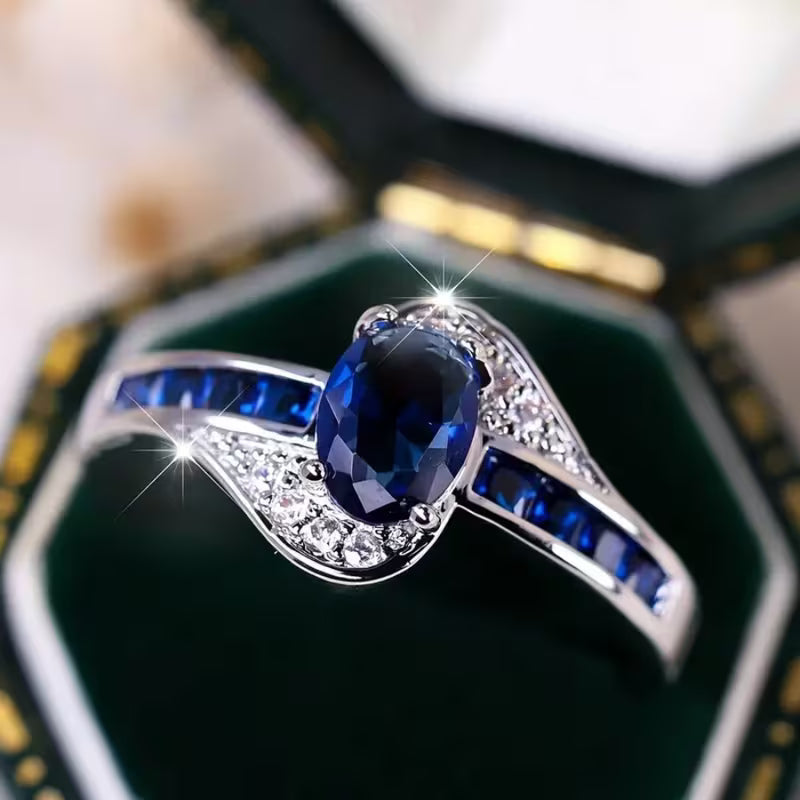 Saphir-Flow-Ring | Weißgold